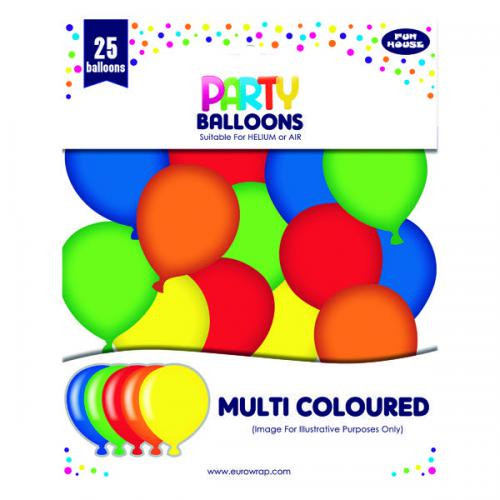 Latex Balloons Assorted Colours Pk25