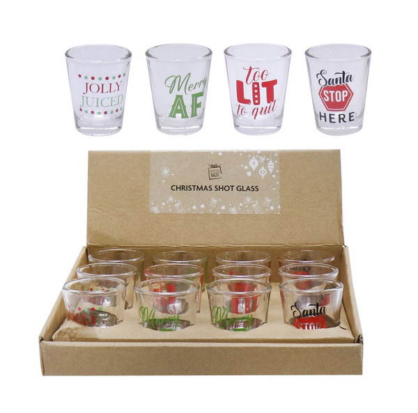 Christmas Shot Glass Choice of 4 Styles