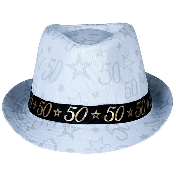 Birthday Hat White Age 50