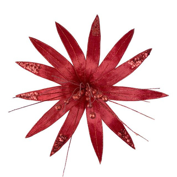 Clip Velvet Super Flower Red
