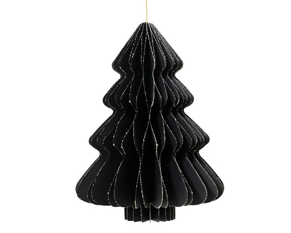 Paper Tree Black Gold Glitter Decoration 40cm