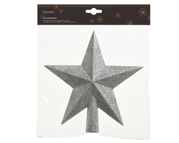 Glitter Treetopper Silver 19cm