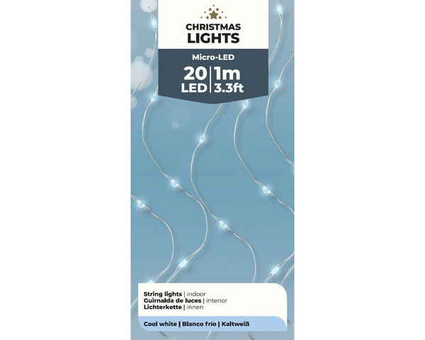 20 LED BO Micro Wire Lights Cool White
