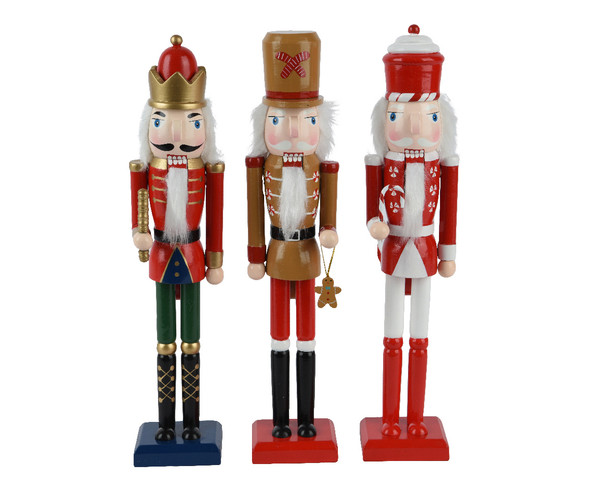 Nutcracker pinewood thin body 25cm choice of 3 styles