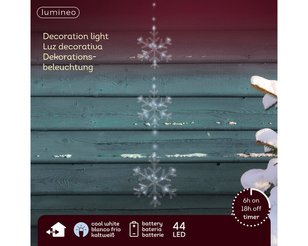 62cm Micro LED snowflake acrylic steady BO outdoor Cool White
