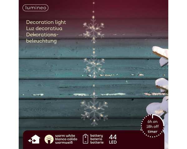 62cm Micro LED snowflake acrylic steady BO outdoor Warm White