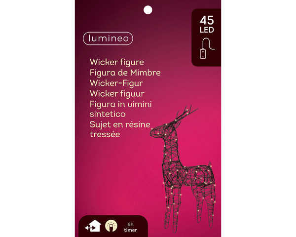 85cm LED reindeer wicker steady BO outdoor