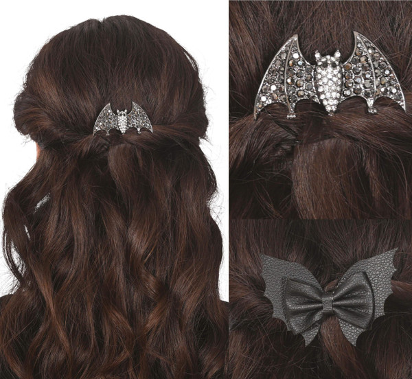 Bat Hair Clips 6cm and 9 cm Pk2