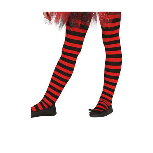 Child Red and Black Stripe Tights Age 7 to 10 Years