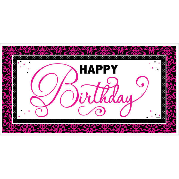 Black and Pink Giant Sign Banner 5ft