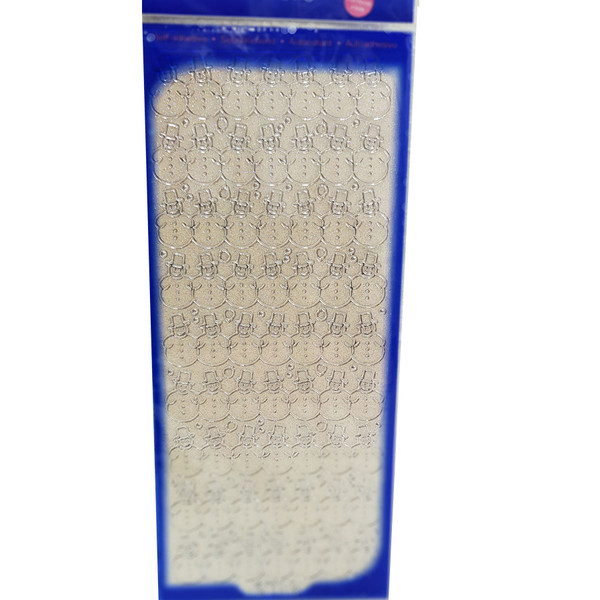 Peel Off Snowmen Chain Glitter Silver