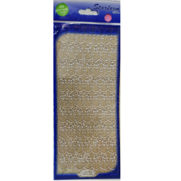 Peel Off Snowmen Glitter Gold