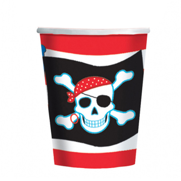 Pirate Paper Cups 266ml Pk8