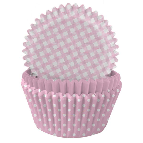 Cupcake Cases Light Pink Patterned Pk75