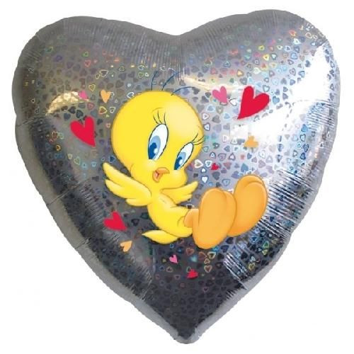 H100 18in Foil Balloon Valentine Tweety Pie Heart