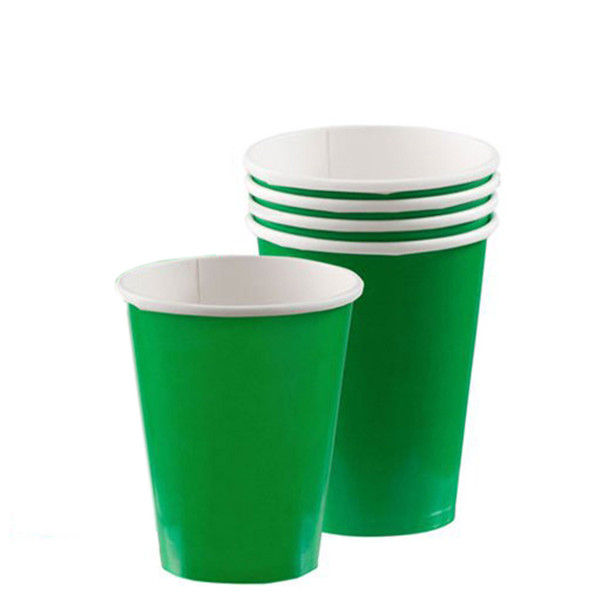 Paper Cups Pk8 266ml Festive Green