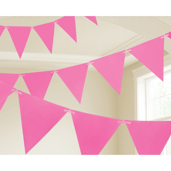 Pennant Banner Paper Bright Pink 15ft