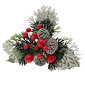 Christmas Pick Red Berries 3 Cones Snow Tipped