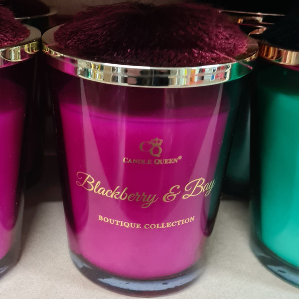 Large Boutique Sale Glass Candle Blackberry and Bay