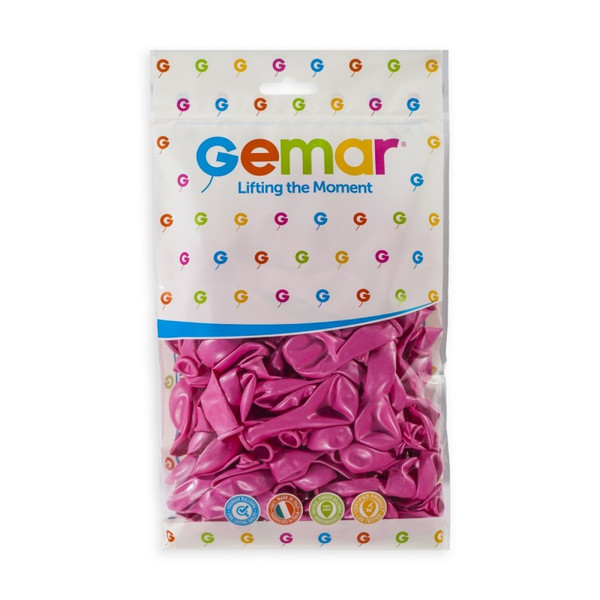 5in Latex Balloons Bag of 50 Metallic Rose Pink 033