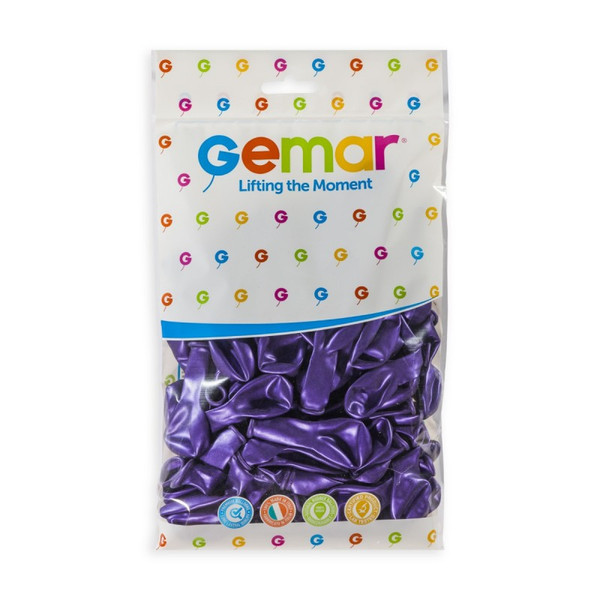 5in Latex Balloons Bag of 50 Metallic Purple 034