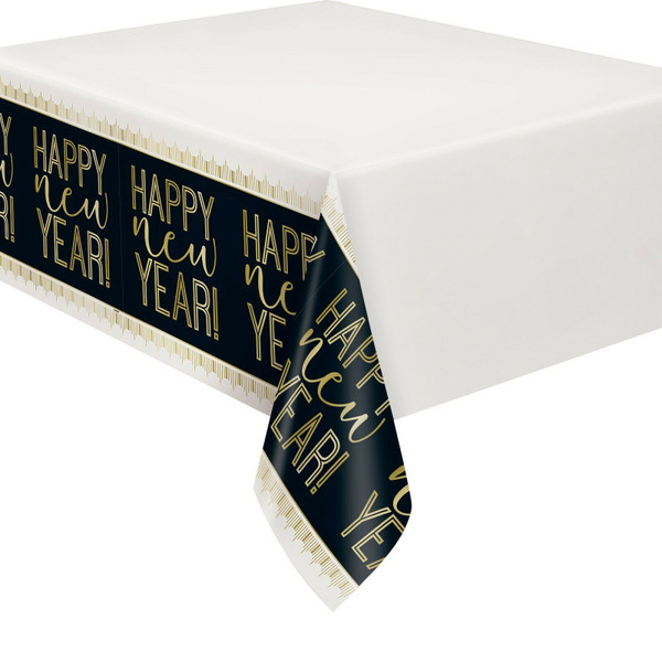 Roaring New Years Plastic Rectangular Table Cover 54x84in