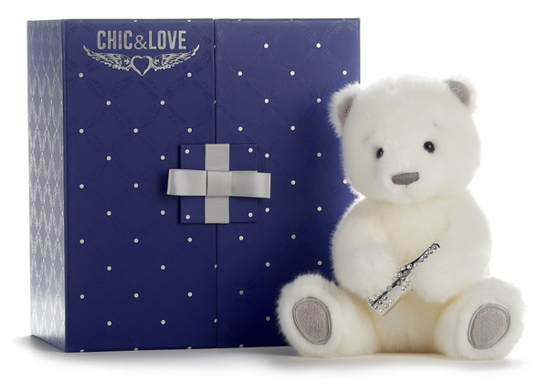 Chic and Love Large Bailey Bear with Swarovski Crystal Bottle Charm in Gift Box