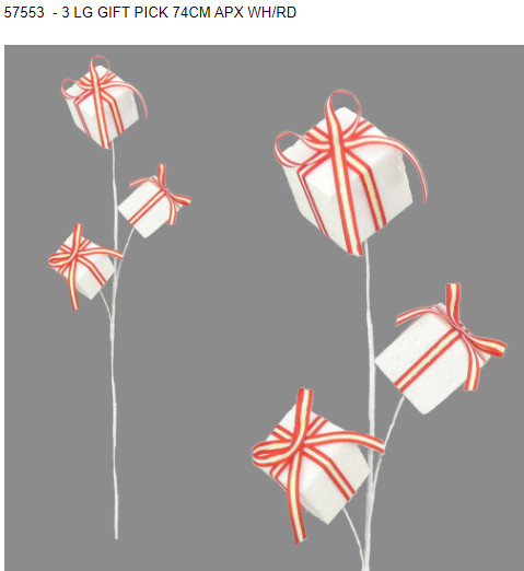 Gift Pick Red and White 74cm Pk3