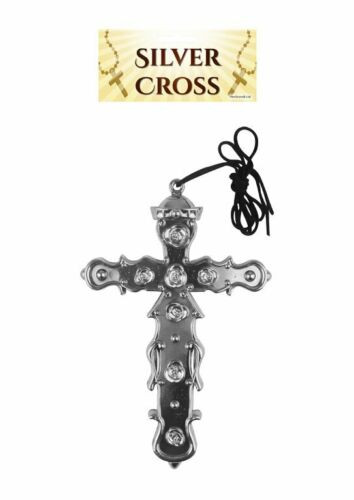 Silver Cross Necklace with Cord