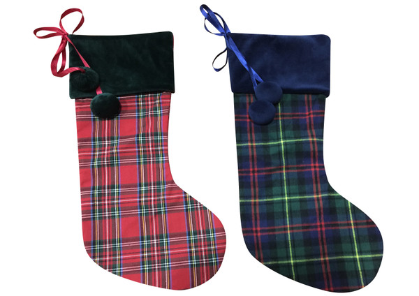 50cm Red Tartan Stocking