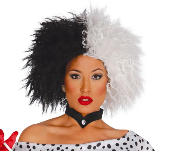 Black and White Cruella Style Wig in Box