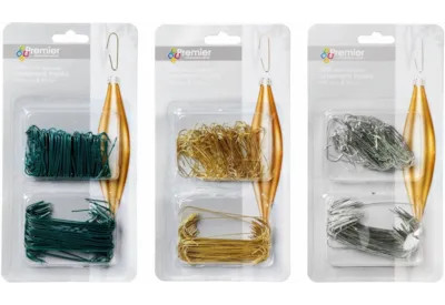 Metal Ornament Hooks 150pce Choice of Gold Green or Silver