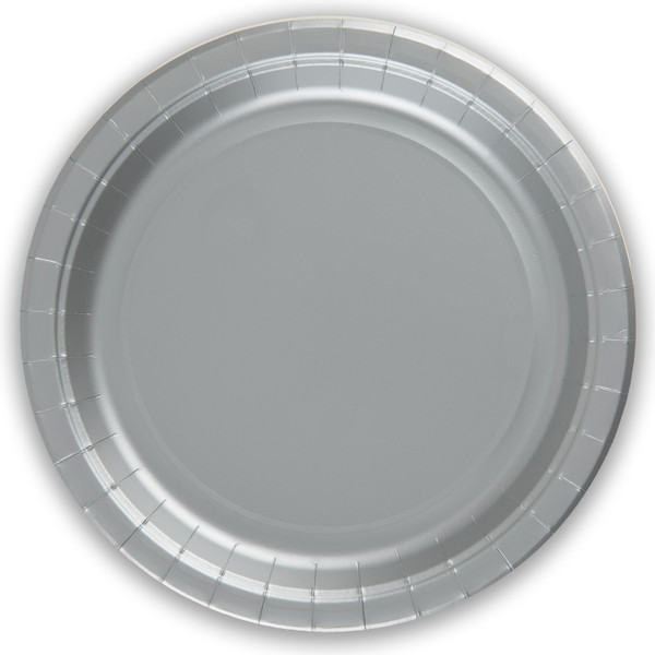 Paper Plates Plastic Free Silver 23cm 8Pk