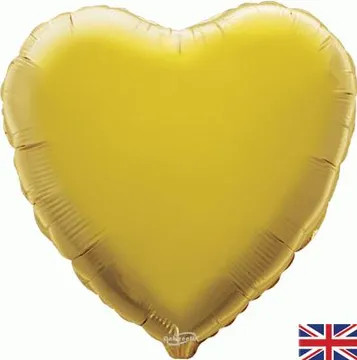 H100 18in Heart Foil Balloon Gold