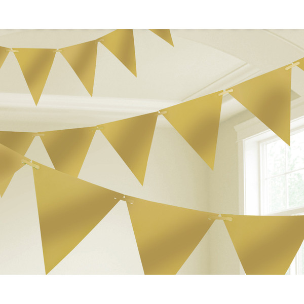 Pennant Banner Paper Gold 15ft