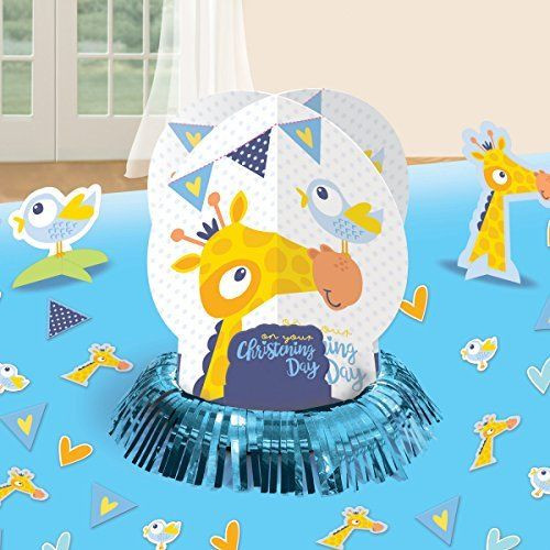 Blue On Your Christening Day Table Centrepiece Decorating Kit Giraffe