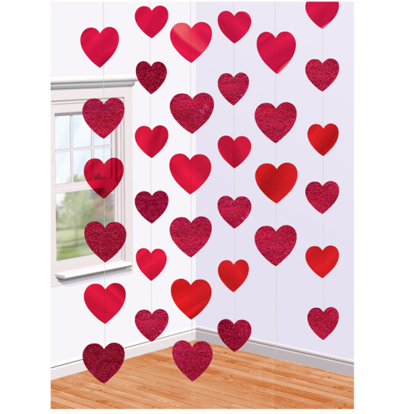 Valentines Day Candy Hearts String Decorations 2.1m Pk6