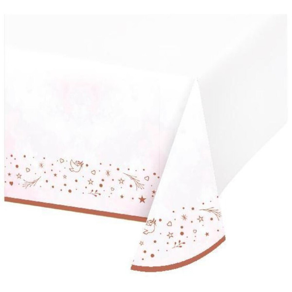 On Your Christening Paper Tablecover Pink 137x243cm