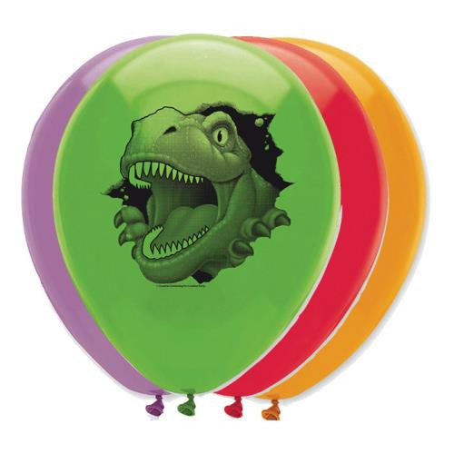 12in Latex Balloons Dino Blast Pk6