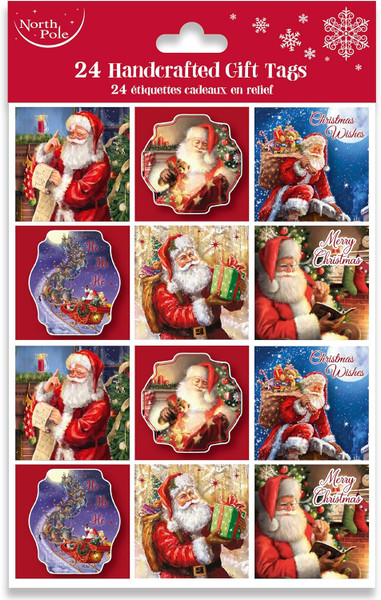 Pk24 Traditional Santa Gift Tags