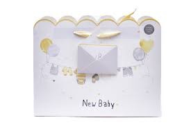 New Baby Shopper Gift Bag With Card 28x38cm