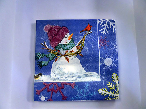 Snowman Napkins Pk 20 2Ply Blue