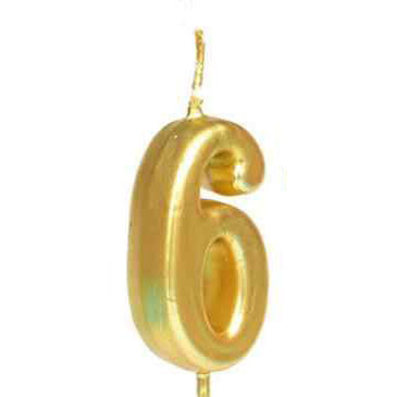 Gold Candle Number 6