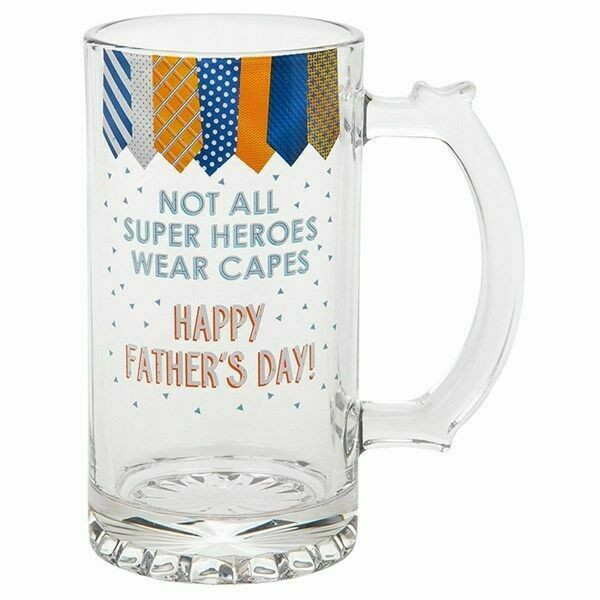 Tankard Not All Super Heroes Wear Capes Happy Fathers Day Glass Beer Gift