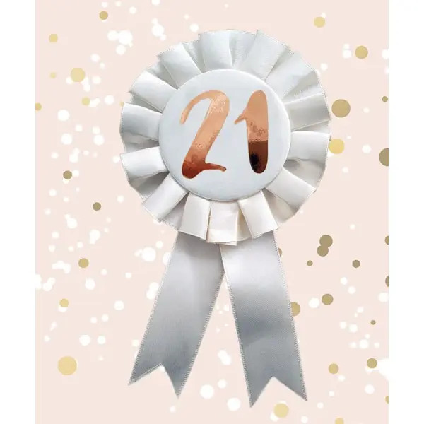 21st Birthday Rosette Rose Gold