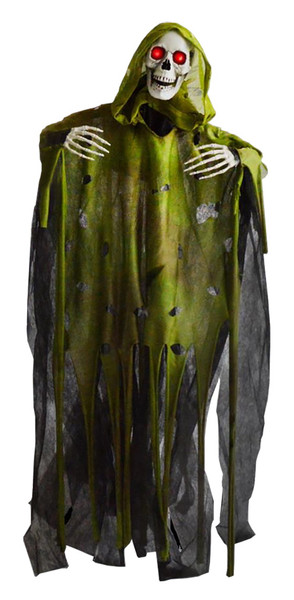 Halloween Animated Grim Reaper Talking Moving Light Up Party Prop Decoration Green