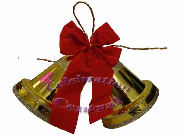Double Bells with Bow Gold 
