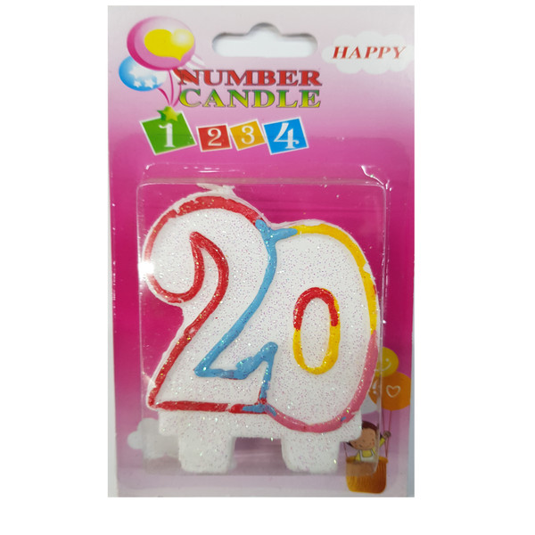 Multicoloured Candle Number 20