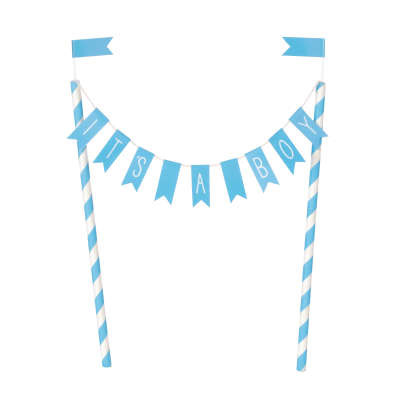 Its A Boy Bunting Cake Topper