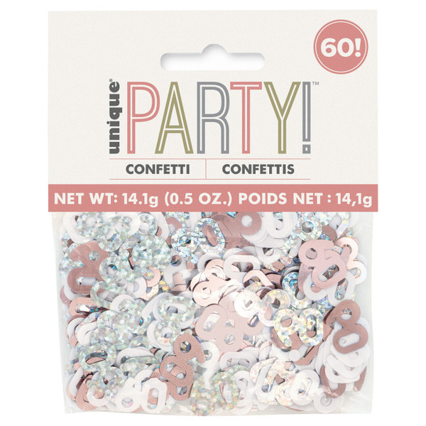 Glitz Rose Gold Confetti Foil 5oz Age 60